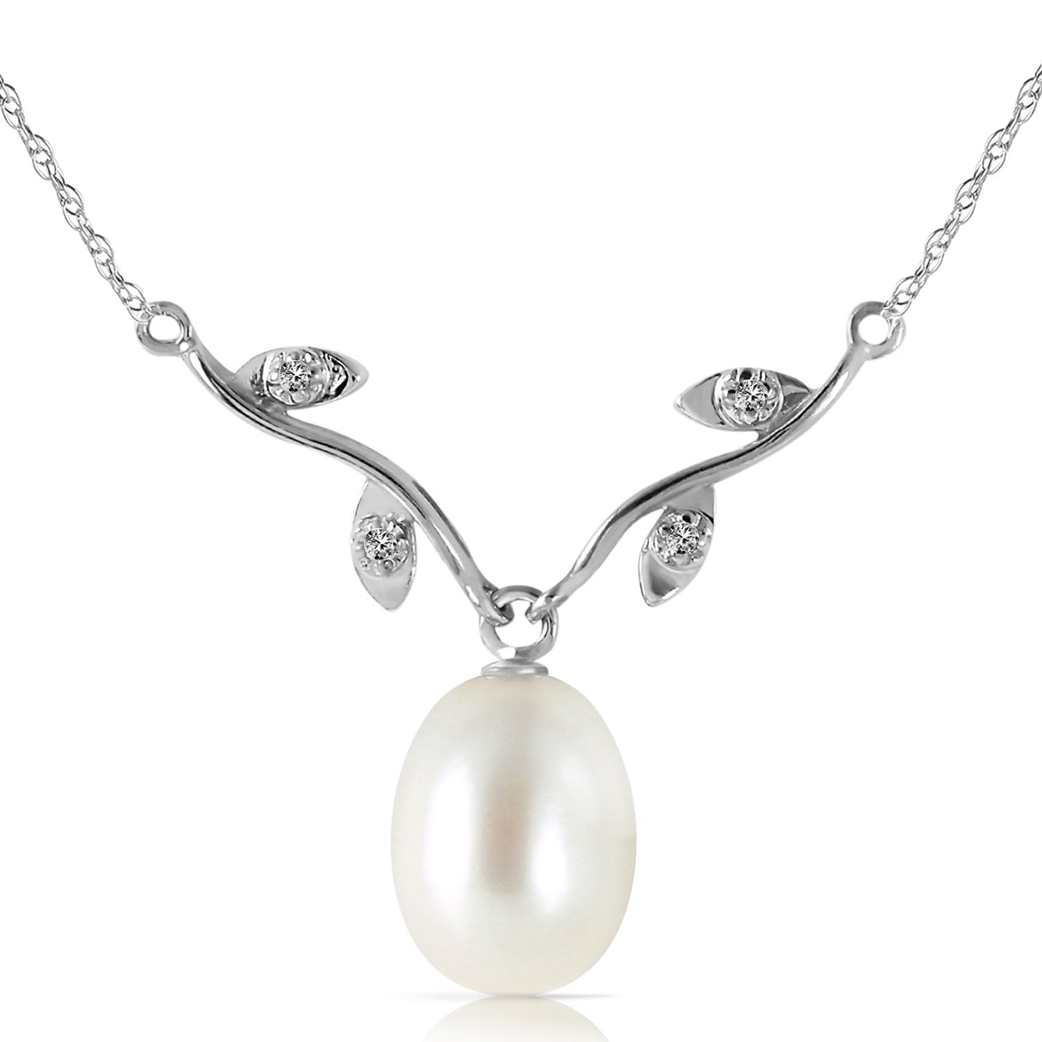Galaxy Gold 14K Solid Gold 4.02 Carat Natural Diamond Pendant Necklace for Women - White Gold Fine Jewelry