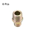 thumbnail image 3 of Uxcell Reducing Pipe Fitting - Reducer Hex-Nipple - 1/2 X 3/8 BSP Male Connector Zinc Finish Plating 6 Pcs, 3 of 3