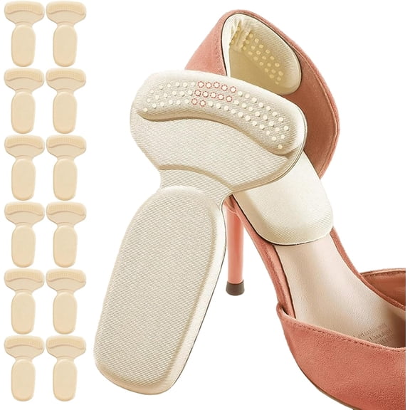 Generic Heel Liners T-Shaped Anti-Slip Cushion Pads for Shoes, Prevents Blisters and Chafing