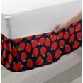 thumbnail image 2 of Fruits Bed Skirt, Simplistic Apple Graphic Summer Forest Food on Dark Indigo Backdrop, Elastic Bedskirt Dust Ruffle Wrap Around for Bedding Decor, 4 Sizes, Vermilion and Lime Green, by Ambesonne, 2 of 2