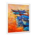 thumbnail image 2 of Boats During Warm Sunset Resting On The Water VIII 16 in x 32 in Framed Painting Canvas Art Print, by Designart, 2 of 4