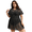 Black Background with White Dots, variant on AURA Plus Size One Piece Swimsuit Boxer Bottom Women Swimwear L 5XL High Waist Tummy Control Bathing Suit