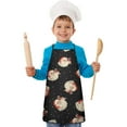 thumbnail image 2 of Black Christmas Santa Pattern Kids Aprons for Girls and Boys,Adjustable Neck Strap Toddler Aprons for Kids Cooking Baking, 2 of 7