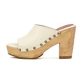 thumbnail image 2 of YDN Women's Open Round Toe Platform Mules Slides Chunky Block High Heels with Rivet Studded Slip On Comfy Sandals Dressy Casual Party Shoes Size 8 Beige, 2 of 4