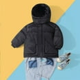 thumbnail image 2 of Ruyang Boys Girls Winter Down Coat Padded Warm Hooded Cotton Jacket Kids Zip Up Button Thermal Quilted Puffer Outwear, 2 of 6