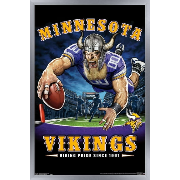 NFL Minnesota Vikings - End Zone 17 Wall Poster, 14.725" x 22.375", Framed