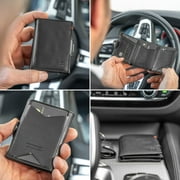 DONBOLSO Nappa Black Wallet NextGen I Slim Trifold Purse w/o Coin Pocket & RFID Protection
