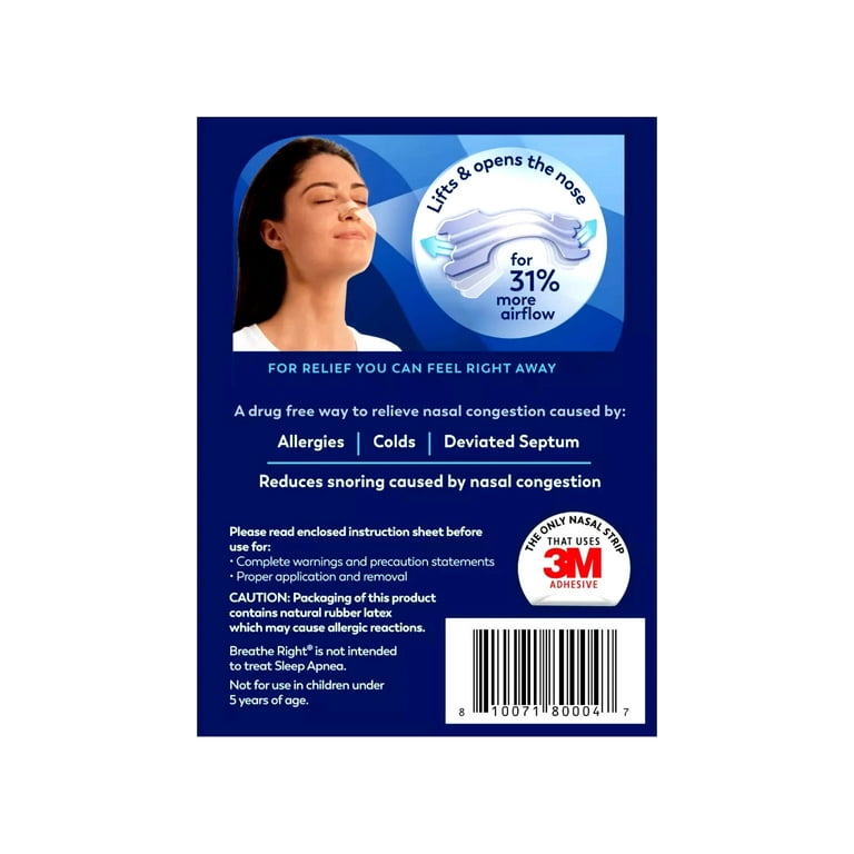 Breathe Right Original Nasal Strips - Clear, for Small Nose