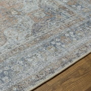Surya Tahmis Traditional Style Low Pile 100% Polyester Area Rug, 7 x 9 Blue, Slate, Beige, Light Gray Pet Friendly, Ind/Out, Machine Woven Stain Resistant, THI2705-679