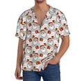 thumbnail image 7 of Lsque Christmas Santa Claus print Men's Cuban Collar Short Sleeve Shirt Summer Beachwear Casual Button Down Fashionable Vacation Leisure Shirt-Large, 7 of 7