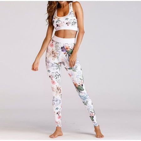 Women Sports Gym Yoga Running Fitness Leggings Athletic Clothes Bra+Pants