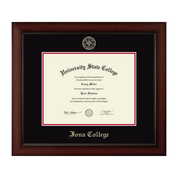 Framerly - Iona Diploma Frame with Black and Red Mat