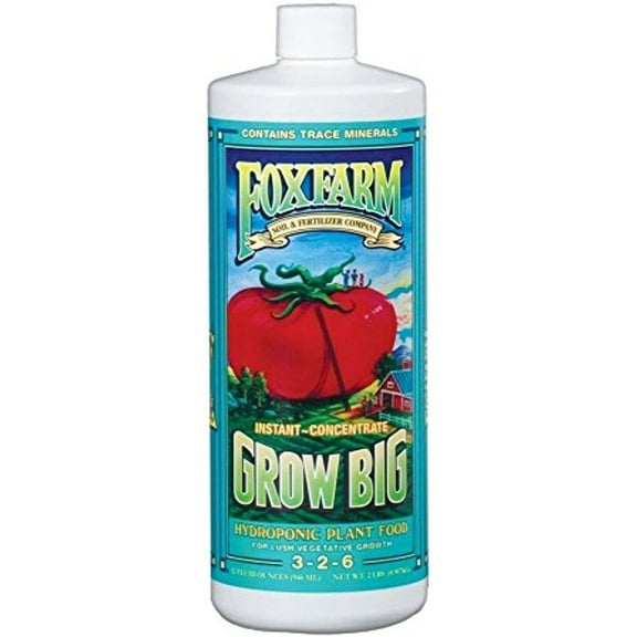 Fox Farm Grow Big Hydro 1 Quart qt 32oz - nutrient fertilizer trio base foxfarm supplier_id_thehydrosource, #UGEIO19121002181452
