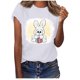 thumbnail image 1 of Camisetas de cuello redondo para mujer del día de Pascua, camisetas con estampado de conejo de Pascua, camisetas de manga corta, blusas Pompotops hkajfhjk462508, 1 of 7
