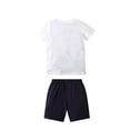 thumbnail image 5 of Summer Outfits for Boys Shark Print Sporty Comfortable Short Sleeve Tee and Shorts Two Piece Playwear Casual Clothing Set White Size 3-4 Y, 5 of 5