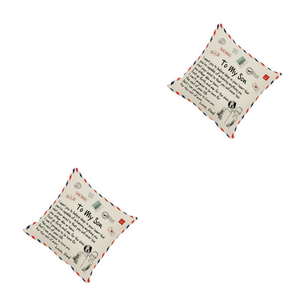Sidaley Funda de almohada tipo sobre, funda de almohada con forma cuadrada para hijo, marido, funda de sofá para coche, funda de almohada para De padre a hijo 2piezas