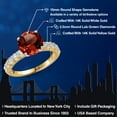 thumbnail image 2 of Gem Stone King 14K Two Tone Gold Red Garnet and Lab Grown Diamond Engagement Ring for Women | 4.25 Cttw | Round 10MM | Gemstone January Birthstone | Size 8, 2 of 6