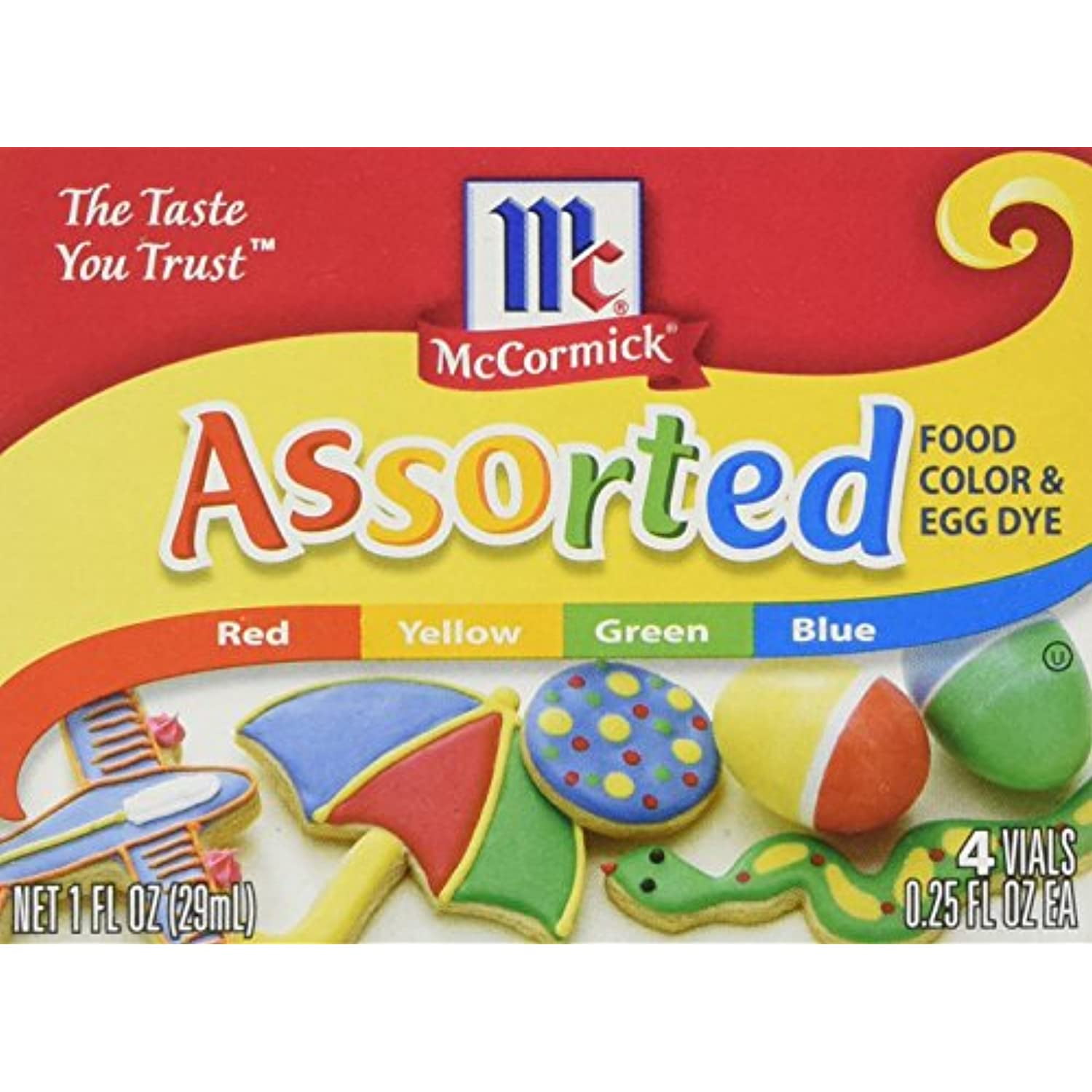 2 Pack Mccormick Food And Egg Coloring Dye 4 Colors
