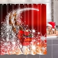 thumbnail image 4 of PALIFEUR Christmas Shower Curtain, Merry Xmas Santa with Red Background Shower Curtain Liner, Waterproof Shower Curtains for Bathroom, Christmas Decorations, 71L x 59W Inch, 4 of 8