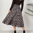 thumbnail image 4 of Falda midi de línea A Diseño de volantes con estampado de leopardo Falda midi de cintura alta elástica informal elegante para mujer Gris M, 4 of 6