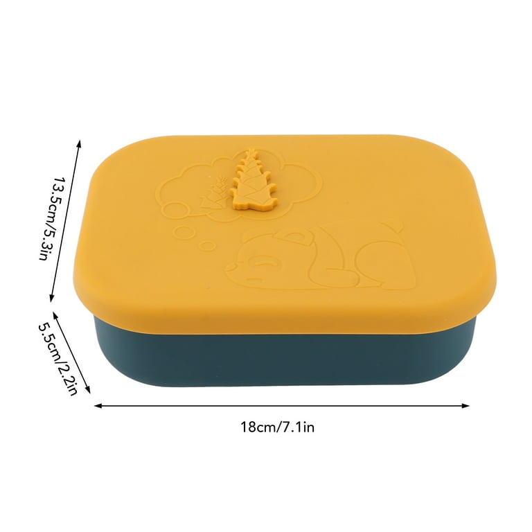 Rectangular Silicone Lunch Box Dividers 3pcs - Bento Green, Orange