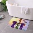 thumbnail image 3 of FJPT He Is Risen Cross With Lilies Non Slip Flannel Polyester Floor Mat For Bathroom Kitchen Bedroom Decor 16x24 inch, 3 of 5