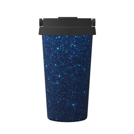 

Matuu Sparkling Blue Glitter for Insulated Coffee Mug Reusable Travel Coffee Cup Spill Proof 16oz Stainless Steel Coffee Cups for Hot/Ice Coffee Tea