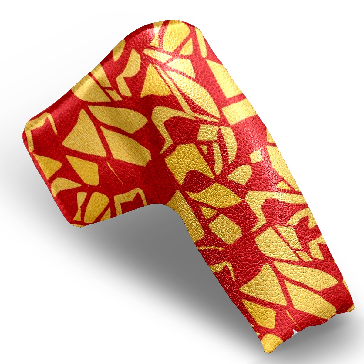 Golf Club Head Cover | Leather Golf Club Putte Headcover , Waterproof Golf Club Head Cover Set Driver Headcovers for Golf Clubs Men Women Red - Orange Fragment Pattern
