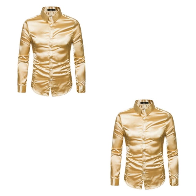 Camisa Transpirable para Hombre Qarigey Satén Amarillo L