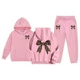 thumbnail image 6 of BUWTTED Girls Activewear Jogger Sets - 2 Piece Bow Print Graphic Pullover Hoodie Sweatshirt Sweatpants Sweatsuit Outfits Pink 2-3 Y, 6 of 8
