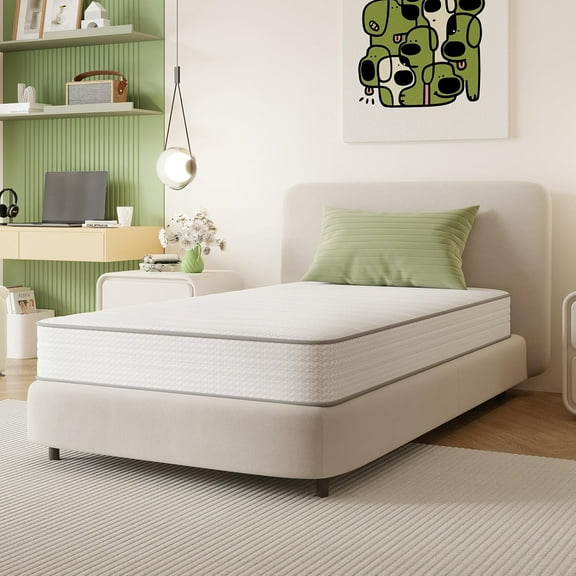 YANGLI 8 Inch Twin Hybrid Mattress | Smarts Coil for Pressure Relief, Medium Plush, CertiPUR-US Certified for Kids, Bed-in-a-Box