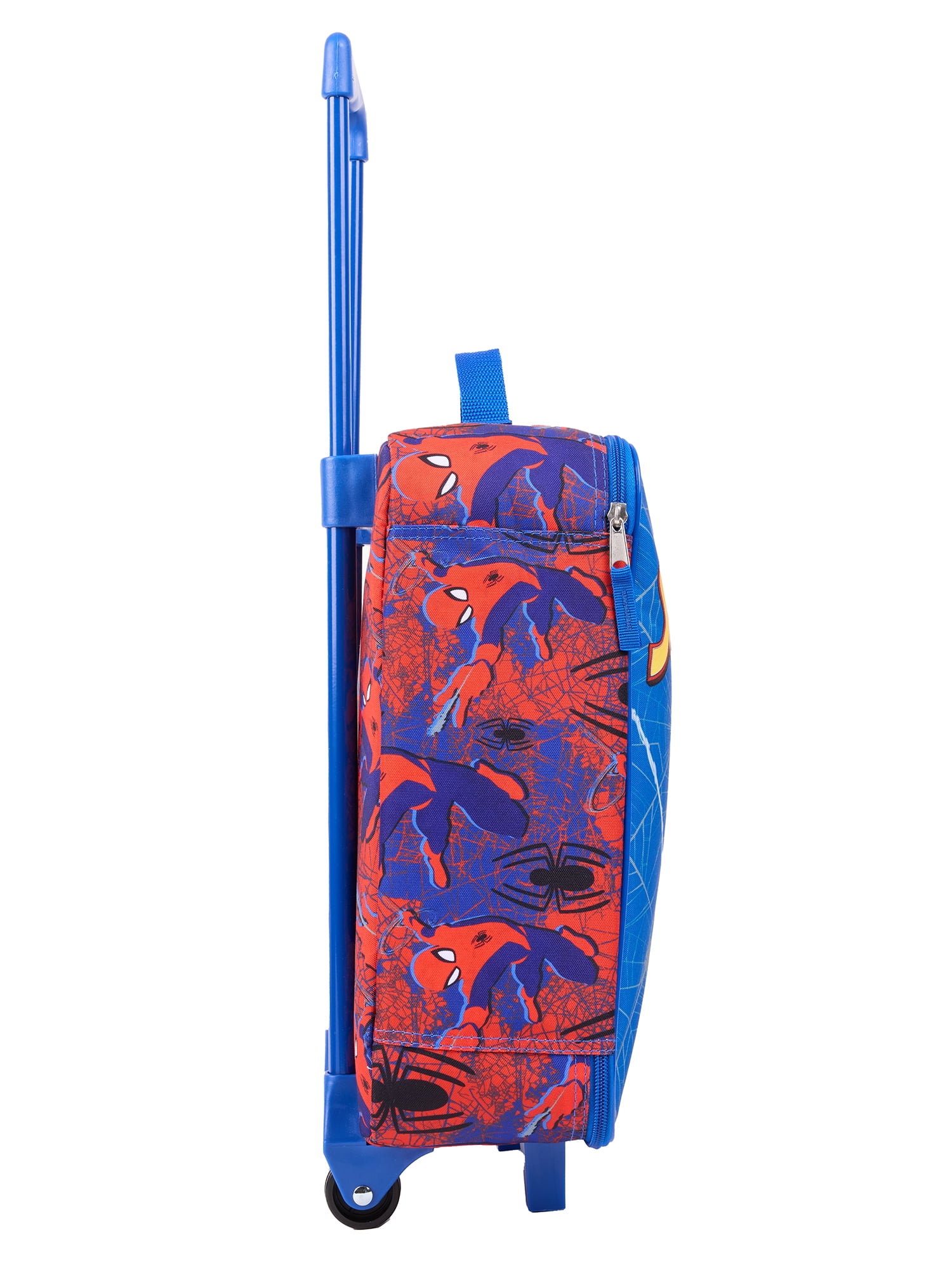 Marvel Spiderman 7-Piece Kids Luggage Set, 14” Softside Rolling Suitcase with Backpack & Travel Accessories, Blue