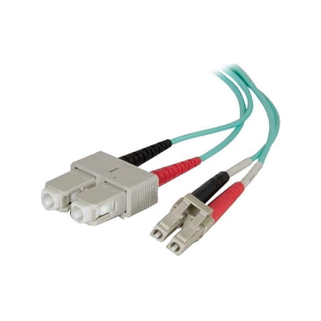 UPC: 0757120010104 | C2G 01010 OM4 Fiber Optic Cable – LC-SC 50/125 Duplex Multimode PVC Fiber Cable  Aqua (9.8 Feet  3 Meters)
