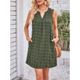 thumbnail image 3 of ZAXARRA Robe d'Été Mini pour Femmes Sans Manches Col en V Robes de Soirée avec 2 Poches, 3 of 8