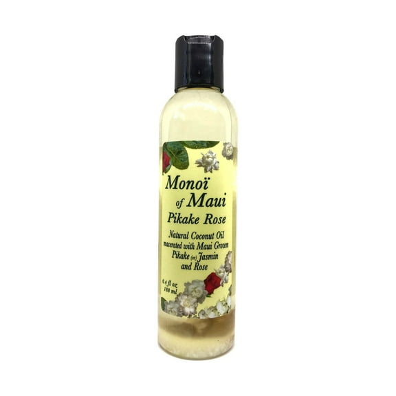 Monoi of Maui Pikake Rose Natural Coconut Oil for Skin, Hair, Tanning, & Massage