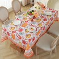 thumbnail image 2 of Fall Watercolor Tablecloth for Rectangle Tables, Pumpkin and Flower Print Water Resistant Table Cloth, Wrinkle Free Easy Care Table Cover for Kitchen Dinning Party Indoor Outdoor Orange 60×84 inch, 2 of 6