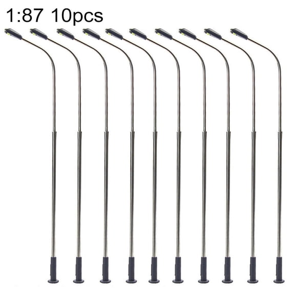 10Pcs Model Railway Warm White Ho Scale Lamps Post 1:87 Street Light Single Head