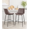 thumbnail image 2 of Byron Counter Stool Brown Counter Stool, Modern Style, Plush and durable faux leather fabric, Plywood, Indoor Bar, 2 of 10