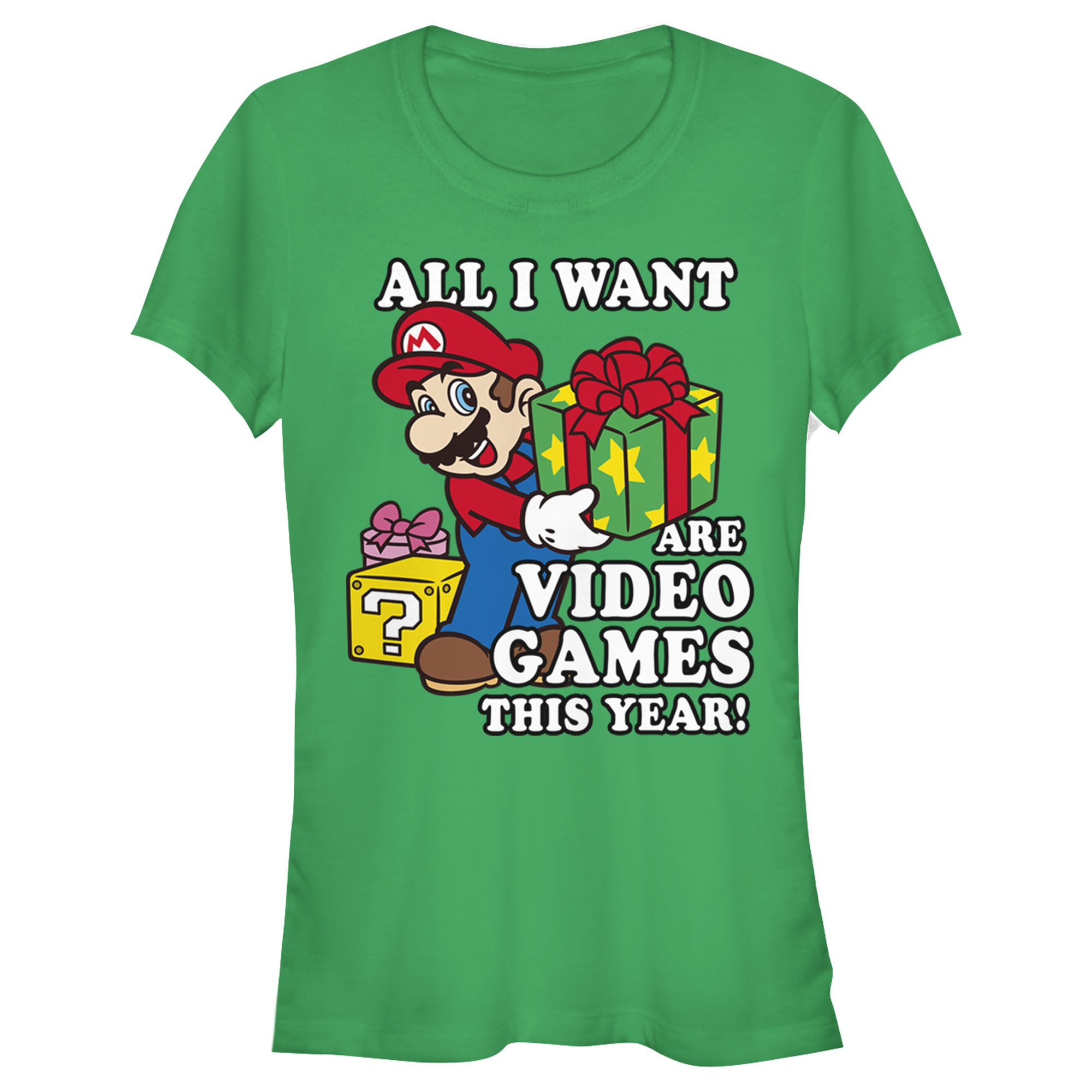 Junior's Nintendo Christmas Mario All I Want Are Video Games Graphic