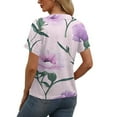 thumbnail image 3 of NAMTYQX Trendy Tops for Women 2025 Short Sleeve Baggy Light Casual Trendy Button Down Open Front Soft Plus Size V Neck Light Pink Size XL, 3 of 5
