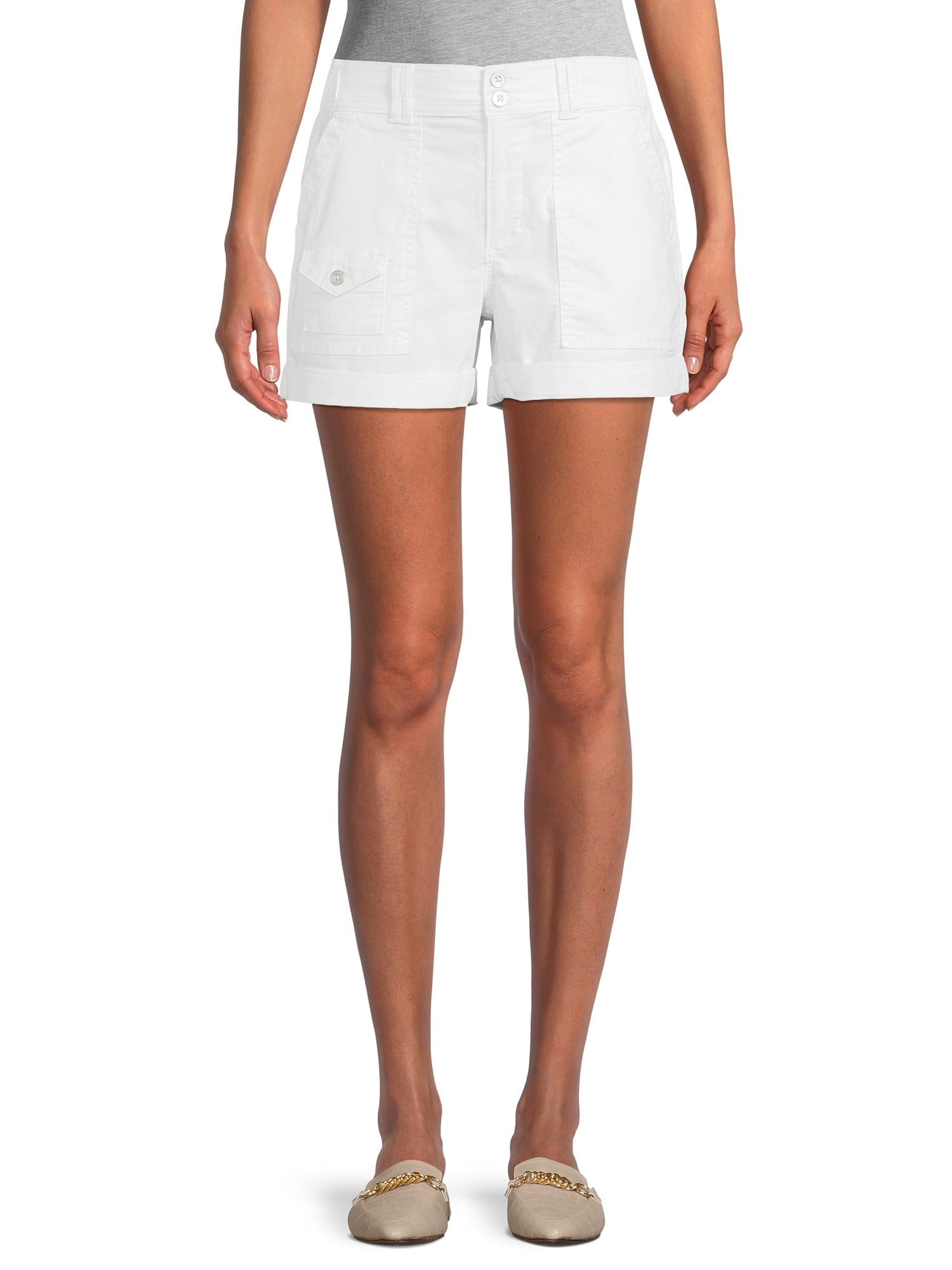 Time and Tru Women's Mid Rise Cuffed 4 