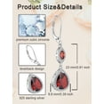 thumbnail image 6 of PYNZY Sterling Silver Wedding Earrings for Brides, Teardrop Dangle Created Garnet Birthstones Earrings with Leverback for Women Jewelry Gifts, 6 of 6