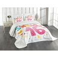 thumbnail image 3 of Ambesonne Colorful Quilted Bedspread Set 3 Pcs, Hearts Flowers, King Size, Multicolor, 3 of 5