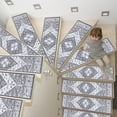 thumbnail image 5 of Non Slip Stair Treads for Wooden Steps, Yamaziot 15Pcs Indoor Carpet Stair Runners for Kids Elders & Pets, 8" x 30" Anti Skid Reusable Adhesive Boho Staircase Step Treads, 5 of 8