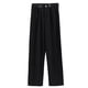 thumbnail image 2 of Pantalones de mujer Pantalones largos de pierna ancha sueltos de cintura alta casuales de primavera, Negro, L kenally AP001416-03B, 2 of 7