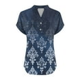thumbnail image 3 of ATENAR Shirts for Women Lightweight Loose Womens Shirts Summer Tee Blue XL, 3 of 5