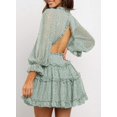 thumbnail image 2 of SURJDE Robe Mini à Manches Longues à Volants à Col en V Profond pour Femmes Printemps Été Imprimé Floral, 2 of 7