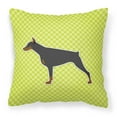 thumbnail image 2 of Carolines Treasures BB3860PW1818 Doberman Pinscher Checkerboard Green Fabric Decorative Pillow, 2 of 5