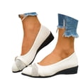 thumbnail image 3 of Casual Shoes for Women Elegant Round Toe On Casual Shoes For With Embellishments Comfortable Flat Sole Everyday Footwear For All Day Wear Wide Fit,White,CN:40(US:7.5), 3 of 8