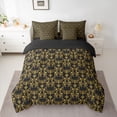 thumbnail image 2 of Feelyou Western Gold Damask Twin Bedding Sets 7pcs, Boho Butterfly Animal Comforter Set, 2 of 8